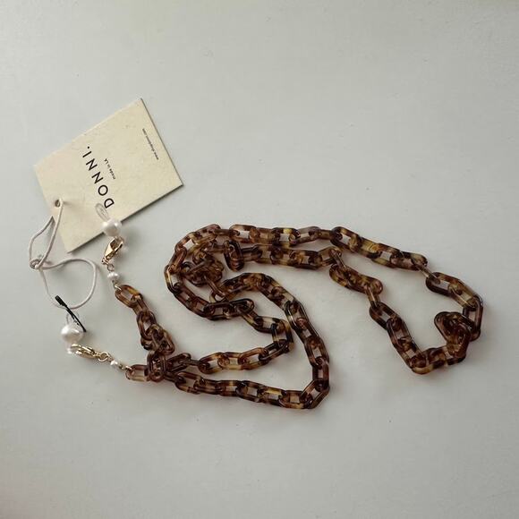 Donni Tortoise Brown Mini Acetate Sunglass & Mask Chain NWT one size OS - Picture 3 of 4